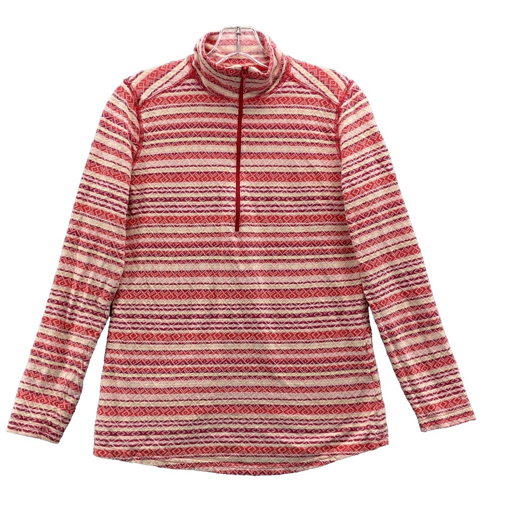 Woolrich 1/4 Zip Pullover Women Small Aztec Red Sweater Sportwear Gorpcore Layer